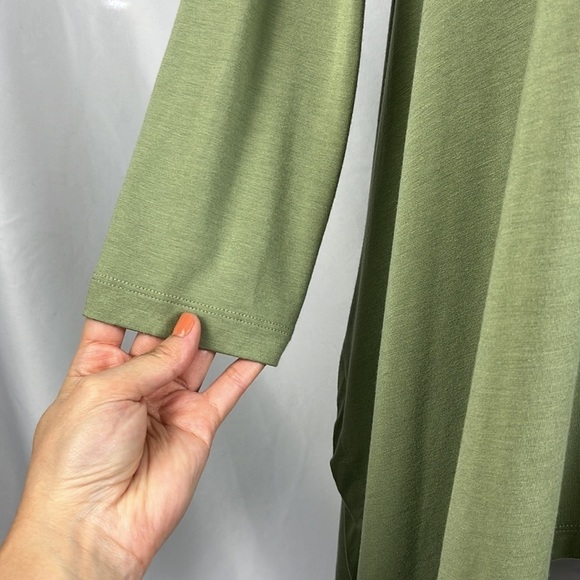 Soft Surroundings Trapeze Timely Turtleneck Green Tunic Top Womens Size L Whimsy - Picture 6 of 14